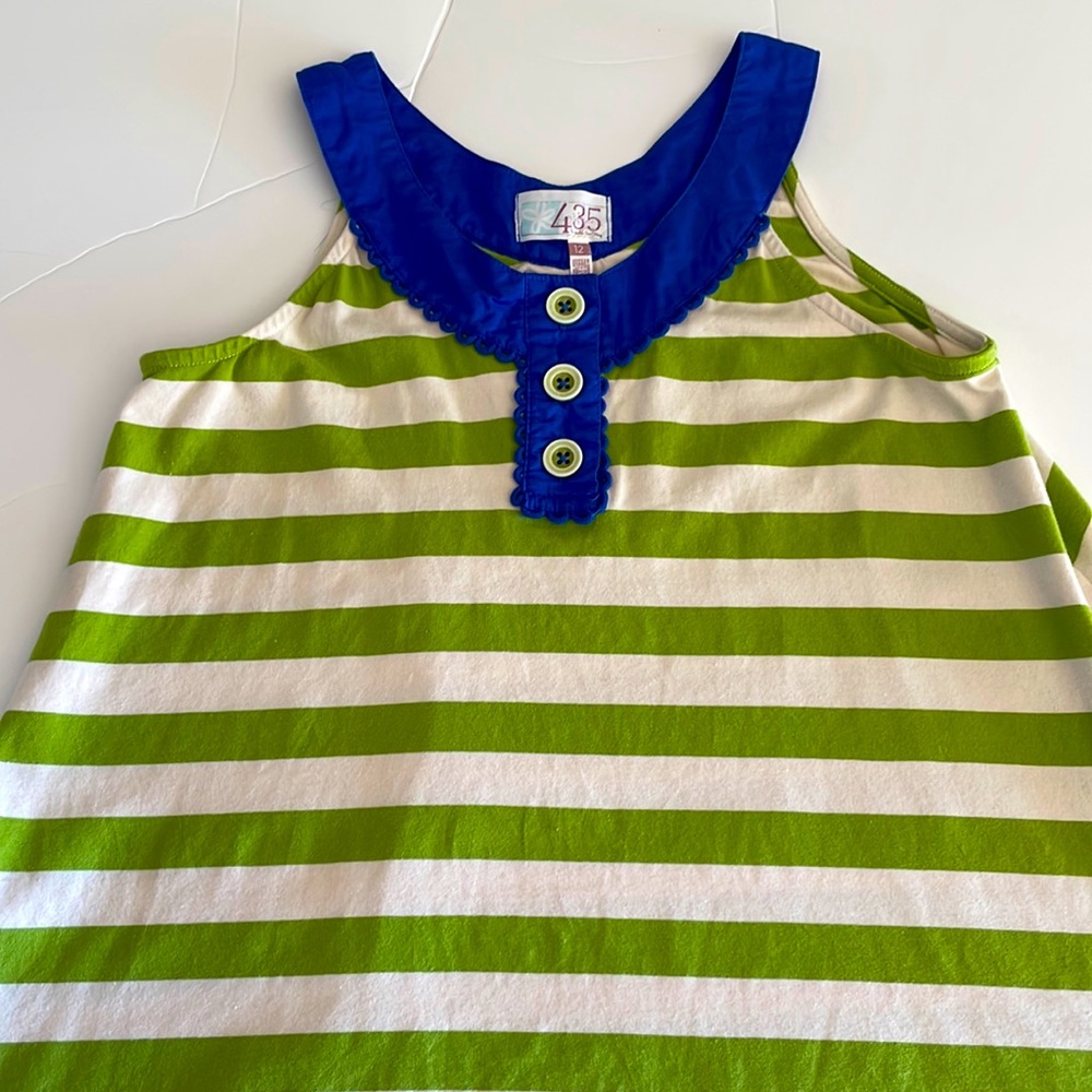 Matilda Jane 435 Adventure Begins Trampolining Tank Top Green Striped 12